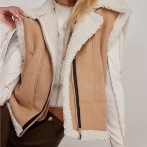 Penny Lane Sherpa Lined Beige Vest